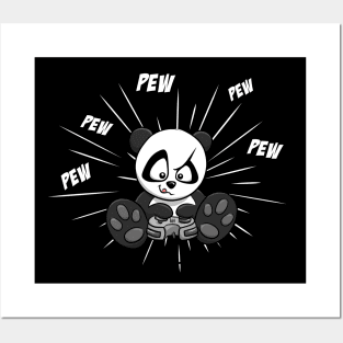 PEW PEW PEW Gaming Panda Gamer with Controller Posters and Art